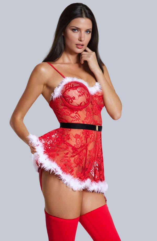 YesX Christmas Sexy Floral Babydoll